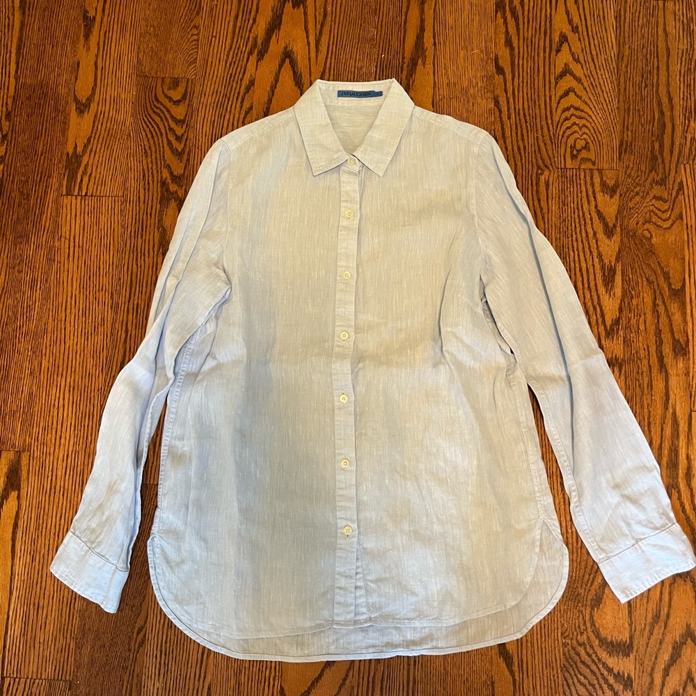 Women’s J.McLAUGHLIN Light Blue Linen Shirt - size xs